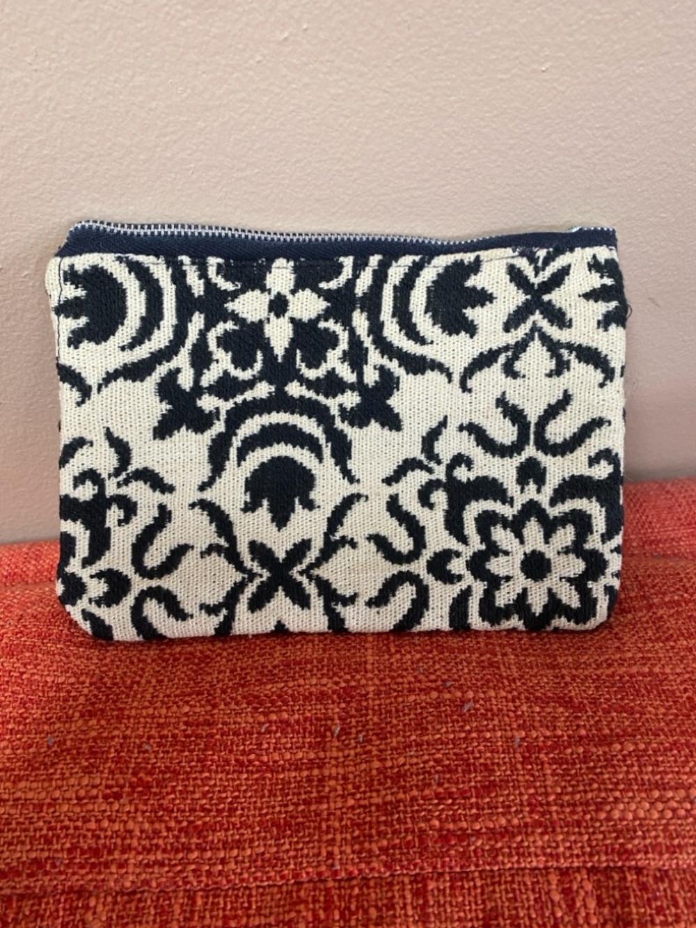 VTG 60’s Handmade Black Damask Carpet Makeup Case Bag